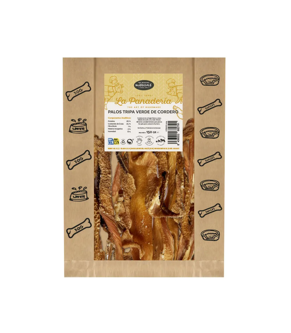 TheBakery-617-hobbitalf PALITOS DE TRIPA VERDE DE CORDERO | Paperbag 150g | SRP Box (7 units) - Imagen 1